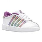 K-Swiss Unisex Toddlers' Classic VN Sneaker White/White/Rainbow - 23343-173
