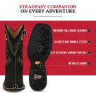 Justin Show Stopper 11” Western Boots for Men - Frontier Collection - Square Toe Leather Men’s Cowboy Boots with Comfort Footbed, Non Slip Outsole, Black - 9.5 EE