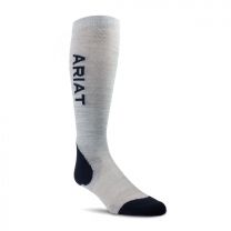 Ariat Unisex AriatTEK Performance Socks Heather Grey/Navy (one size fits most) - 10040223