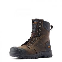 ARIAT WORK Men's 8" Treadfast Steel Toe Waterproof Work Boot Dark Brown - 10042496