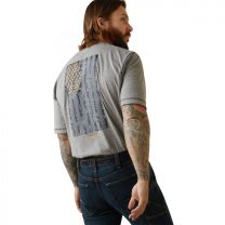 Ariat Men's Rebar Workman Reflective Flag T-Shirt Heather Grey - 10043324