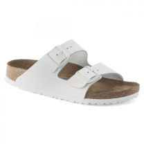 BIRKENSTOCK Women's Arizona Soft Footbed White Leather Sandal (regular width) - 1024945
