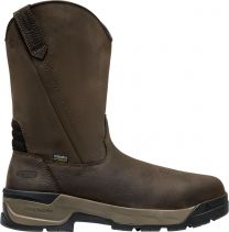 KEEN Utility Men's 10" Flatland Pull-On Carbon Composite Toe Waterproof Work Boot Dark Brown/Black - 1031451