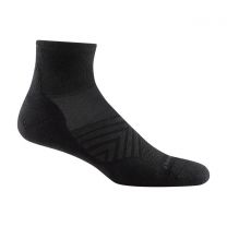 Darn Tough Men's Run Quarter Ultra-Lightweight with Cushion Sock  Black - 1040-BLACK