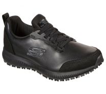 SKECHERS WORK Women's  Squad SR - Fibler Soft Toe Slip Resistant Work Shoe Black - 108046-BLK