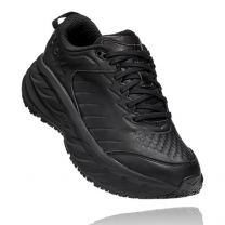 HOKA Men's Bondi SR Black Leather Slip Resistant - 1110520-BBLC