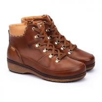 Pikolinos Women's Granada Lace-Up Side Zip Ankle Boot Cuero - W0W-8676C1-202