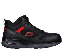 SKECHERS WORK Men's Arch Fit SR - Bensen High-Top Work Shoe Black/Red - 200159-BKRD