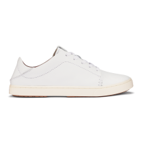 OluKai Women's Pehuea Li Ili Leather Sneaker White/White - 20433-4R4R