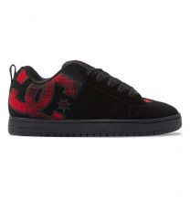 DC Shoes Men's Court Graffik Shoes Black/Red Plaid - 300529-KRP