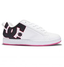 DC Shoes Women's Court Graffik Shoes Black/White/Crazy Pink - 300678-BW1