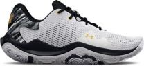 Under Armour Unisex UA Spawn 4 Basketball Shoe White/Black/Metallic Gold - 3025345-100