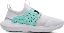 Under Armour Women's UA RunPlay Paint Splatter Running Shoes White/Tile Blue/Black - 3025374-100