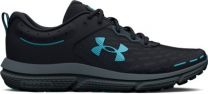 Under Armour Men's Charged Assert 10 Running Shoe Black/Black/Blue Surf - 3026175-003