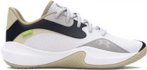 Under Armour Unisex UA Lockdown 7 Low Basketball Shoes White/Silt/White - 3027646-100