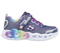 Skechers Girls' Infinite Heart Lights - Love Sneaker Navy/Multi - 303751L-NVMT