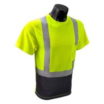 Radians Type R Class 2 Short Sleeve Black Bottom T-Shirt Hi-Visibility Green - ST11B-2PGS