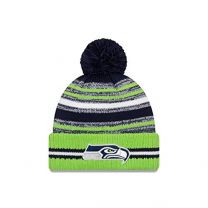 New Era Seattle Seahawks 2021 Sideline Sport Green Cuff Pom - NFL Men's Cuffed Knit Hat