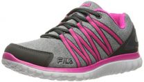 FILA Women's Memory Asymmetric Running Shoe Monument/Dark Shadow/Pink - MEMORY