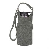 Travelon Anti-Theft Boho Insulated Water Bottle Tote Gray Heather - 43426-51T
