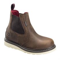 Avenger Wedge Chelsea Mid Soft Toe Waterproof Work Boot (A7510) Brown