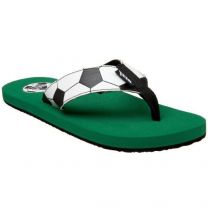 REEF Men's Futbol Goooaaal Flip Flop Black/White/Green