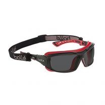 Bolle Safety Ultim8 Ultimate Glasses with Smoke Lens, Black/Red, Smoke