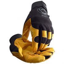 Caiman Pig Grain Knuckle Protection Mechanics Gloves Black/Gold (1 pair) - 2900