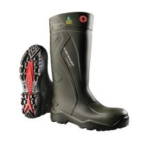 DUNLOP 16" Purofort+ Full Safety Steel Toe ESD Waterproof Pull On Work Boot Green/Black - E762943