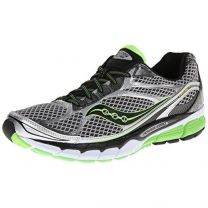 Saucony Men's Ride 7 Running Shoe Silver/Black/Slime