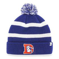'47 Denver Broncos Royal Blue Cuff Breakaway Beanie Hat with Pom - NFL Cuffed Winter Knit Toque Cap
