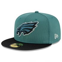 New Era Men's Midnight Green/Black Philadelphia Eagles 2021 NFL Sideline Road 59FIFTY Fitted Hat