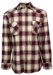 Cream/Red Flannel Shirts for Men by Hooey