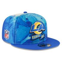 New Era Men's Cream Los Angeles Rams 2022 Sideline 9FIFTY Ink Dye Snapback Hat