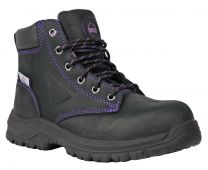 HOSS Women's 6" Vienna Steel Toe Work Boot Black Crazy Horse Leather - 70175