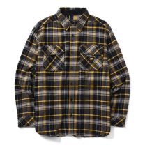 CAT Men's 1610031 Buffalo Check Overshirt - 2X-Large Regular - Black/Mustard Yellow