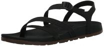 Chaco Women's Lowdown Leather Strappy Sandals Sandal, Black - 2024 New,