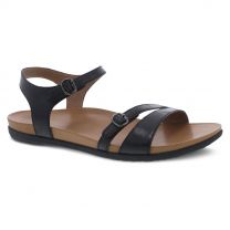 Dansko Women's Janelle Sandal Black Glazed Leather - 6210500200