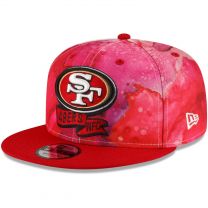 New Era Men's Cream San Francisco 49ers 2022 Sideline 9FIFTY Ink Dye Snapback Hat