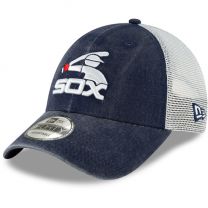 New Era MLB Chicago White Sox Navy Cooperstown Collection 1976 Trucker 9FORTY Adjustable Hat Denim/White - 11946974