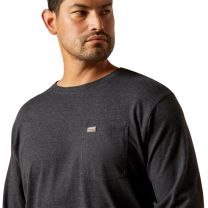 Ariat Rebar Cotton Strong Standard Pocket T-Shirt, Charcoal Heather, 4X-Large