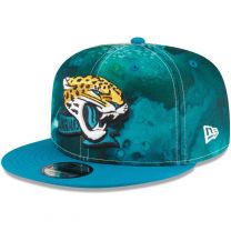 New Era Men's Cream Jacksonville Jaguars 2022 Sideline 9FIFTY Ink Dye Snapback Hat