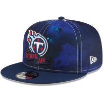 New Era Men's Cream Tennessee Titans 2022 Sideline 9FIFTY Ink Dye Snapback Hat