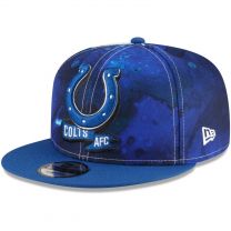New Era Men's Cream Indianapolis Colts 2022 Sideline 9FIFTY Ink Dye Snapback Hat
