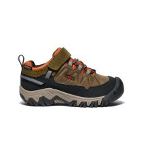 KEEN Unisex Little Kid's Targhee IV Low Waterproof Hiking Shoe Dark Olive/Gold Flame - 1029614
