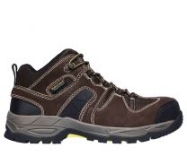 SKECHERS WORK Men's Monter Composite Toe Waterproof Work Shoe Dark Brown - 77538-DKBR