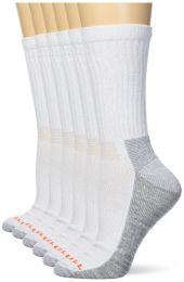 Merrell Men's and Women's Durable Everyday Work Crew Socks - Unisex 6 Pair Pack - Arch Support and Anti-Odor Cotton