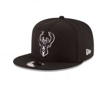 New Era NBA Milwaukee Bucks Men's 9Fifty Snapback Cap, One Size, Black