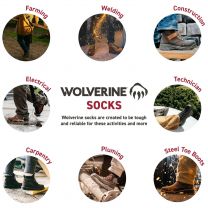 Wolverine Men's Cotton Comfort Crew 6 Pair Pack, Black, Men's Shoe Size 7-12