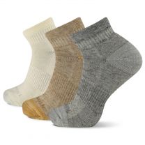 Merrell Unisex Trekker Outdoor Quarter Sock 3 Pair Pack, Tan Assorted, S/M
